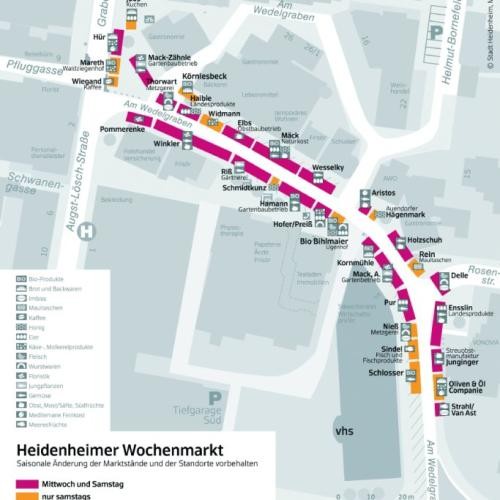 Plan Wochenmarkt Heidenheim Marktbeschicker